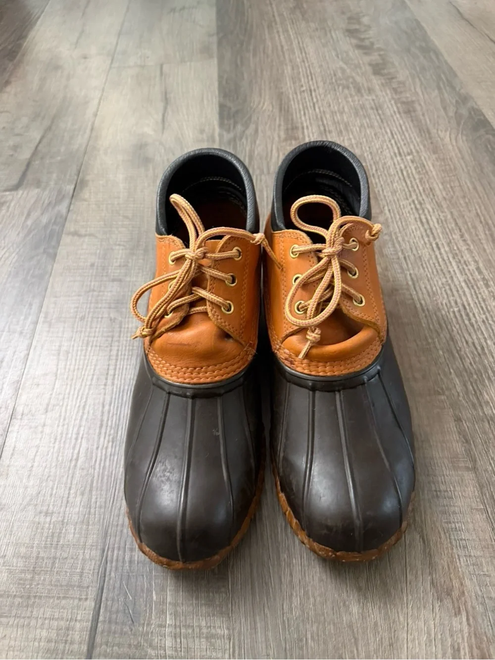 Cabela’s Men’s Size 11 Steel Shank Leather Rubber Duck Boots Brown Black